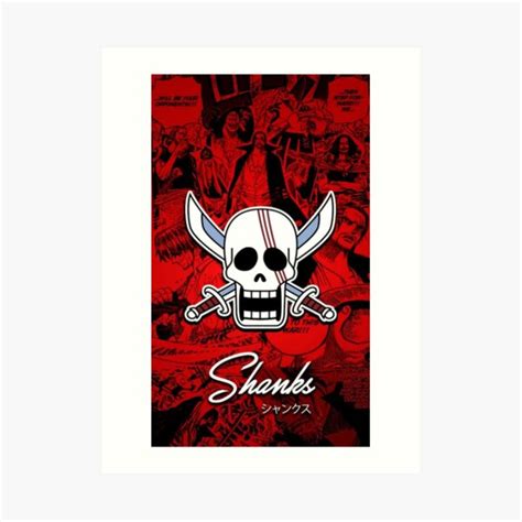 "SHANKS ONE PIECE / SHANKS RED HAIR / ONE PIECE / SHANKS LOGO FLAG" Art ...