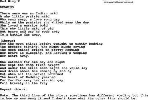 Red Wing Lyrics And Music At Mary Keegan Blog