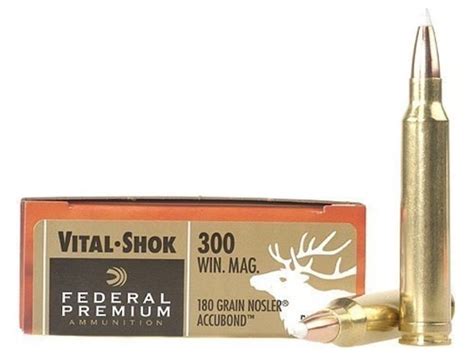 Federal Premium Vital Shok Ammo 300 Winchester Mag 180 Grain Nosler