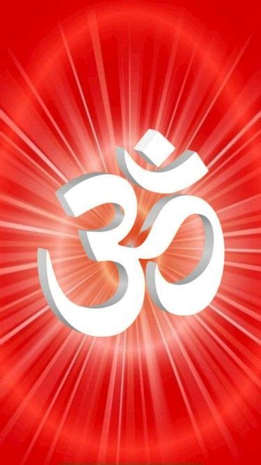 The Om Shan Symbol On A Red Background