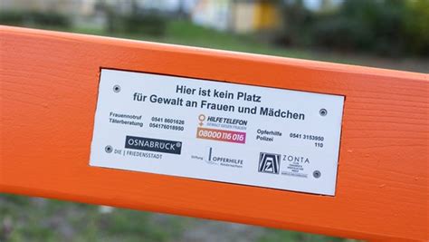 Zeichen Gegen Gewalt An Frauen Orange B Nke Im Raum Osnabr Ck