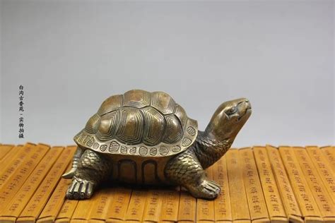 Antique Bronze Pure Copper Old Qing Ming Brass Longevity Turtle