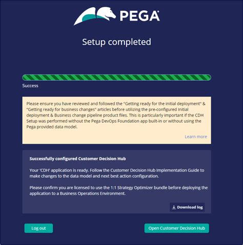 Running Pega Customer Decision Hub Setup Wizard Pega Academy