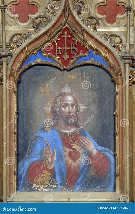 Heiliges Herz Von Jesus Stockfoto Bild Von Kunst Katholisch