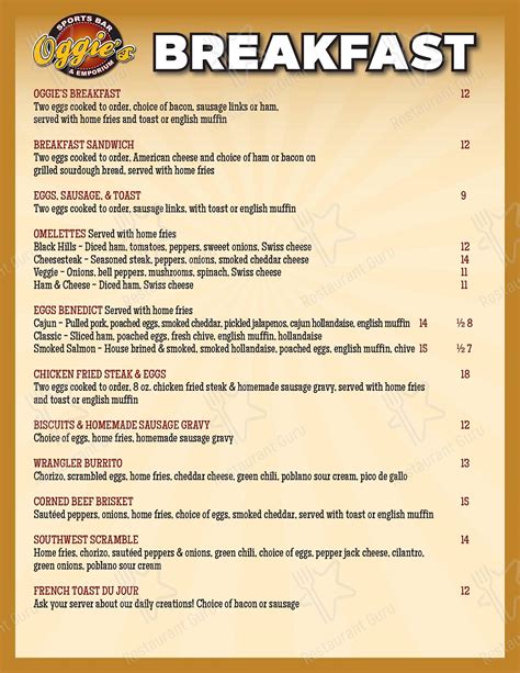 Menu at The Deadwood Grille restaurant, Deadwood