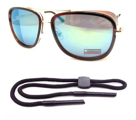 Motorcycle Aviator Side Shield Sunglasses Flash Mirrored Anti Glare With Strap Ebay