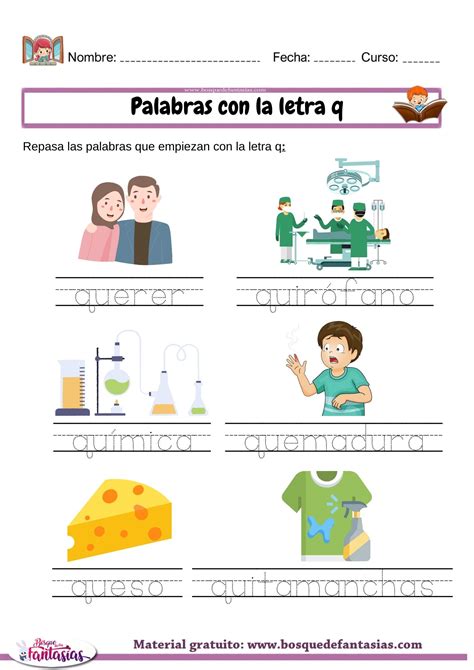 Grafomotricidad Palabras Con La Letra Q Juegos Infantiles