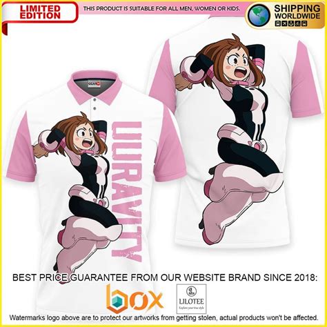 HOT Ochako Uraraka My Hero Academia Anime 3D Polo Shirt Express Your Unique Style With BoxBoxShirt