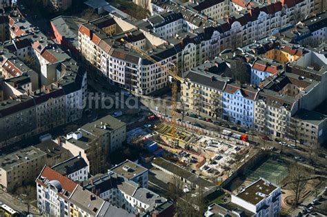 Luftaufnahme Berlin Eckhaus Baustelle Zum Neubau Eines Wohn Und