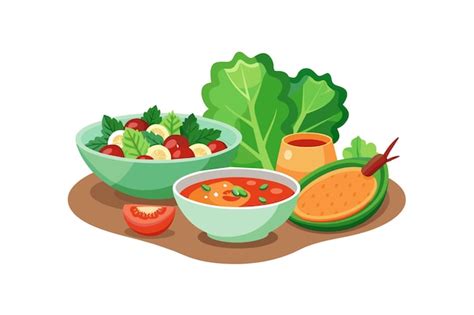 Premium Vector Vegetables And Fruits Food Concept Illustration