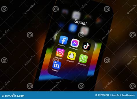 The Most Popular Social Media Apps, Displayed on an IPhone Screen Editorial Photography - Image ...