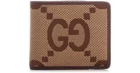 Gucci Leather Jumbo Gg Bifold Wallet In Beige Natural Lyst Canada