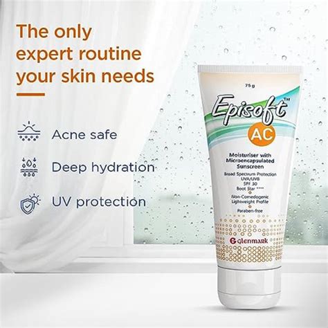 Glenmark Episoft Ac Moisturizer With Sunscreen Spf Gm Packaging