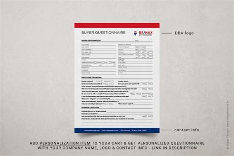 Re Max Real Estate Buyer Questionnaire Remax Balloon Real Etsy