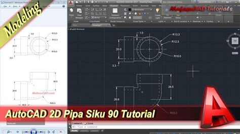 Belajar Autocad 2 Dimensi Pipa Siku 90 Tutorial Bahasa Indonesia Latihan 2 Youtube