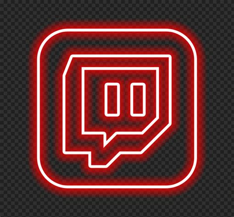 HD Twitch Neon Red Square App Icon PNG | Citypng