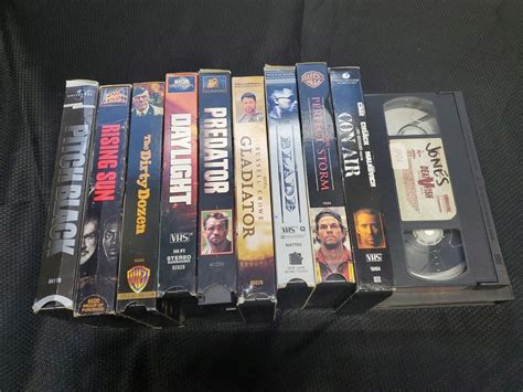 Lot 10 Vtg VHS Tapes Action Con Air Daylight Blade Gladiator Predator