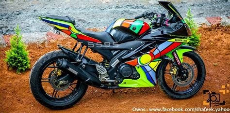 Yamaha R15 V2 Modified in Kerala- Abstract Stickers - ModifiedX