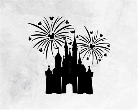 Fireworks Disney Castle Mickey Mouse Head Ears Svg Png Etsy