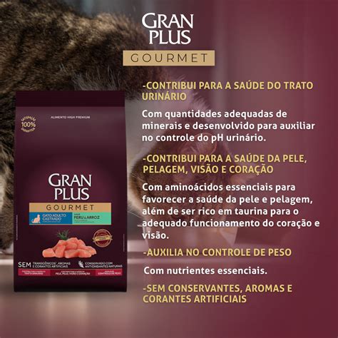 Ra O Granplus Gourmet Para Gatos Adultos Castrados Sabor Peru E Arroz