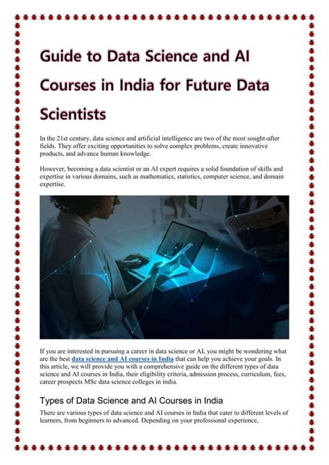 Guide To Data Science And Ai Courses In India For Future Data