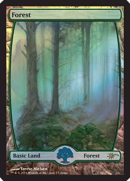 Magic The Gathering Judge Promo Full Art Basic Lands Forest Magic