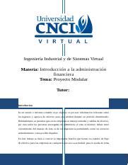 Proyecto Modular Introducci N A La Administraci N Financiera Docx