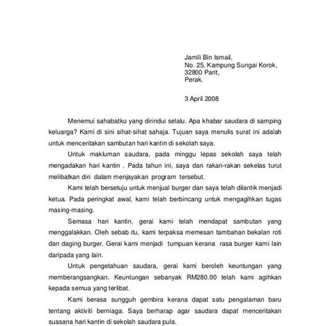 Contoh Penulisan Surat Tidak Rasmi Tingkatan Lillianaqoaguirre