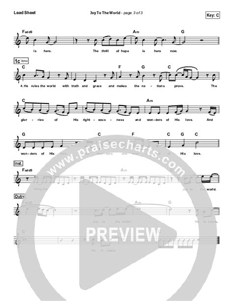 Joy To The World Sheet Music PDF NCC Worship PraiseCharts