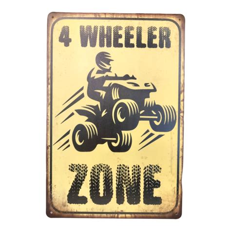 4 Wheeler Zone Sign 4wheeler Signs Quad Racing Sign Atv Polaris