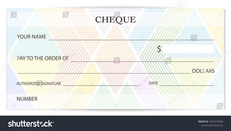 Check Cheque Chequebook Template Guilloche Royalty Free Stock