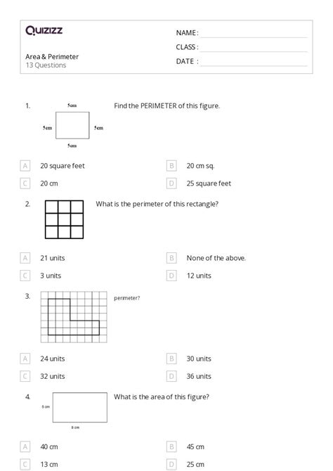 50 Perimeter Worksheets For 3rd Grade On Quizizz Free And Printable