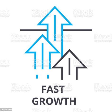 빠른 성장 선 아이콘 기호 상징 Illustation 선형 개념 벡터 돈벌이에 대한 스톡 벡터 아트 및 기타 이미지 돈벌이