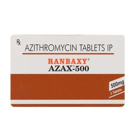 Azax 500mg Tablets Azithromycin 500mg Tablet Ranbaxy Prescription