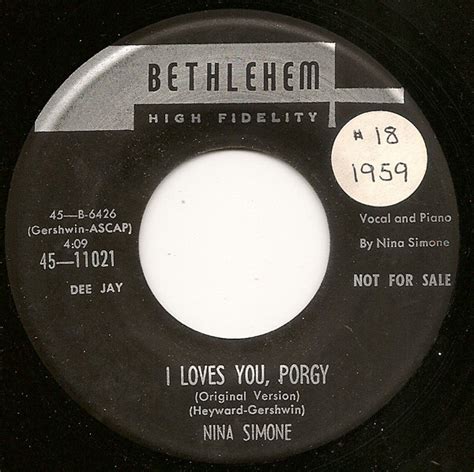 Nina Simone – I Loves You, Porgy (1959, Vinyl) - Discogs