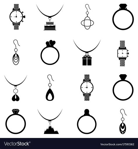 Jewelry And Accessories Icon Set Royalty Free Vector Image