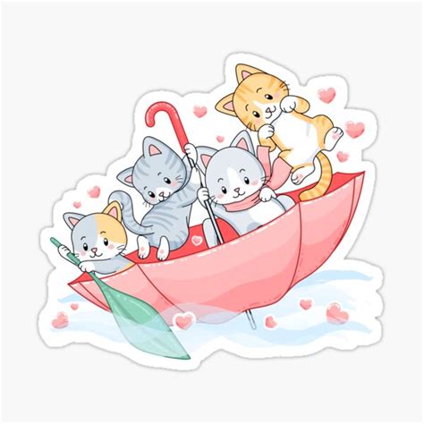 Cats Sailing Sticker For Sale By Animster Redbubble