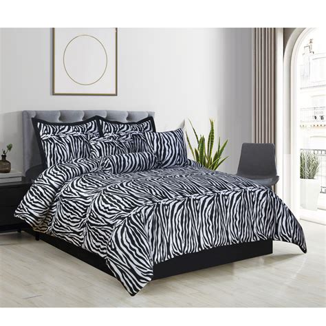 7 Pc Zebra Print Comforter Bedding Set Legacy Decor