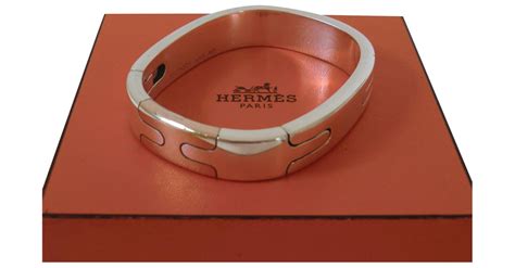 Bracelet Jonc Hermès Mixte Argent Argenté ref 218482 Joli Closet