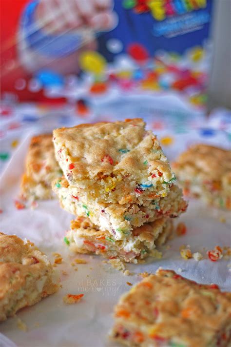 White Chocolate Fruity Pebble Bars It Bakes Me Happy