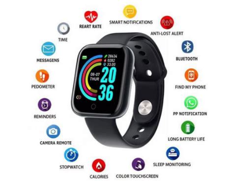 Smartwatch Y68 D20 Relógio esportivo e Inteligente Multifunções C