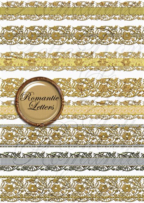 Digital Borders Gold Wedding Clipart Digital Scrapbook Gold - Etsy