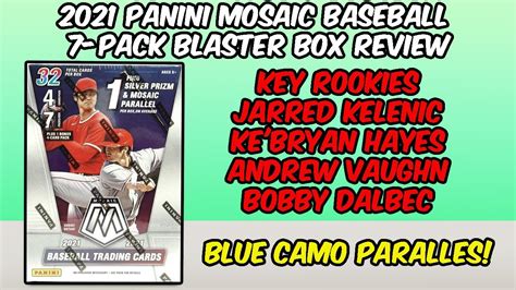 2021 Panini Mosaic Baseball 7 Pack Blaster Box Review Look For Blue