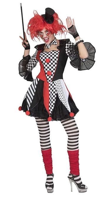 Karneval Klamotten Harlekin Clown Pierrot Damen Kost M Narren Frauen