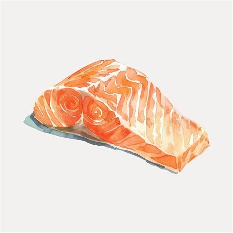 Premium Vector Fresh Watercolor Salmon Illustration