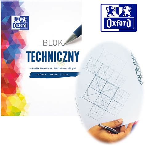 Blok techniczny A4 10 kartek białych 250 g m² Oxford sklep jask pl