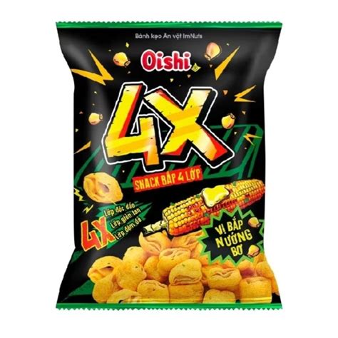 Lốc 10 bịch Snack Oishi 4X Bắp 4 lớp nướng bơ | Shopee Việt Nam