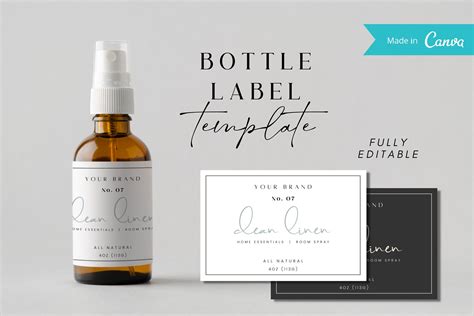 Room Spray Label Template Editable Product Label Template X X Diy