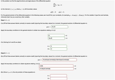 Solved In this problem we find the eigenfunctions and | Chegg.com