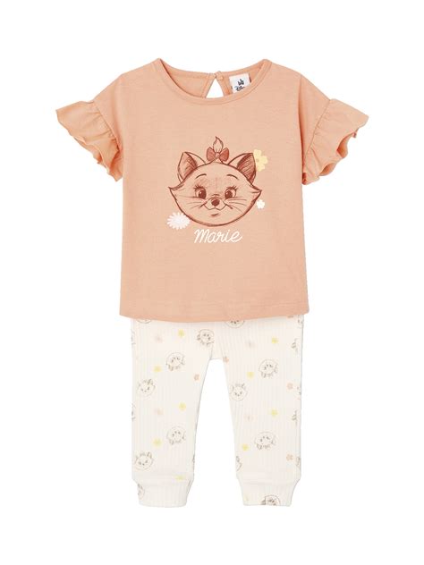 Ensemble T Shirt Legging Disney Marie Les Aristochats Abricot